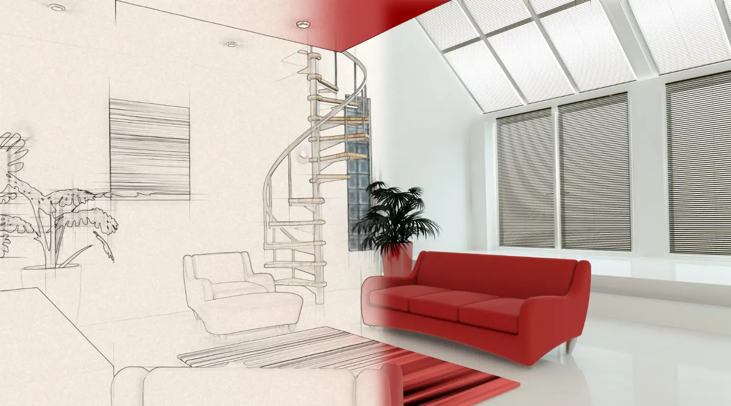 Interior Design and Sketch and built